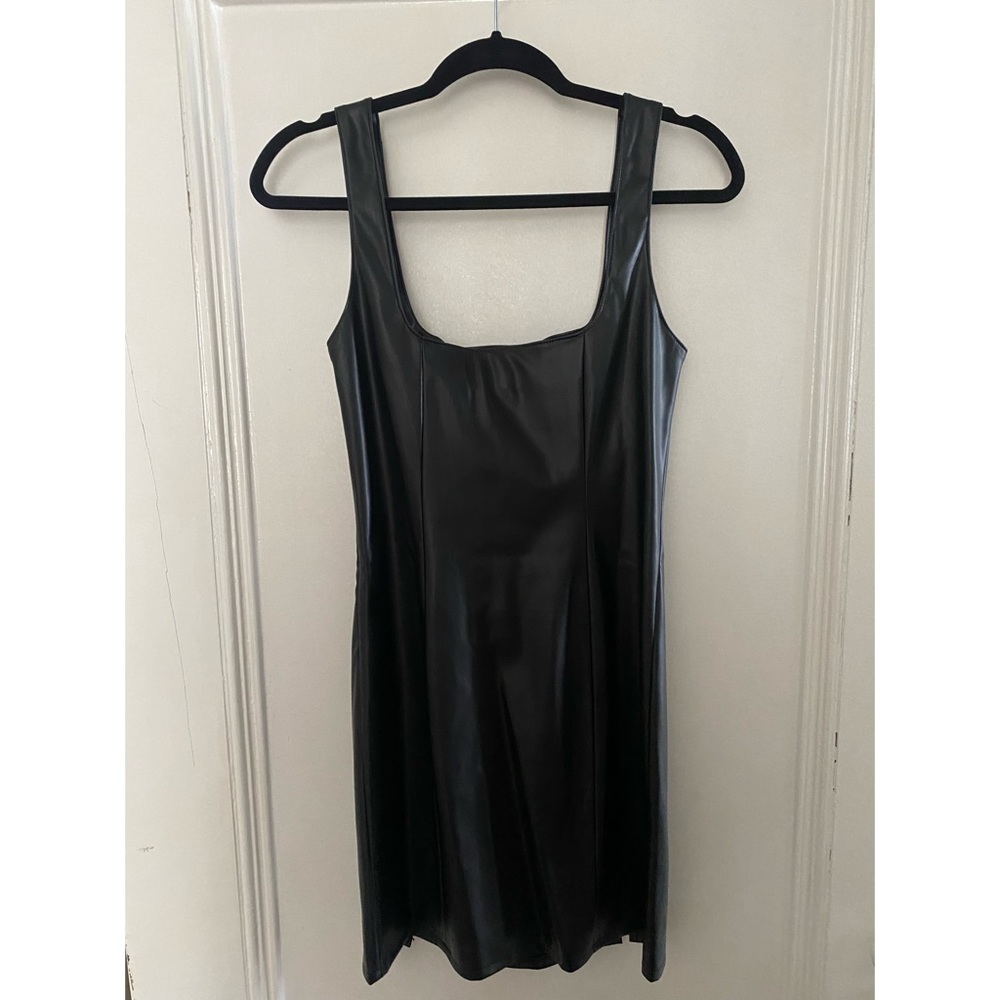 Mini Black Leather Dress